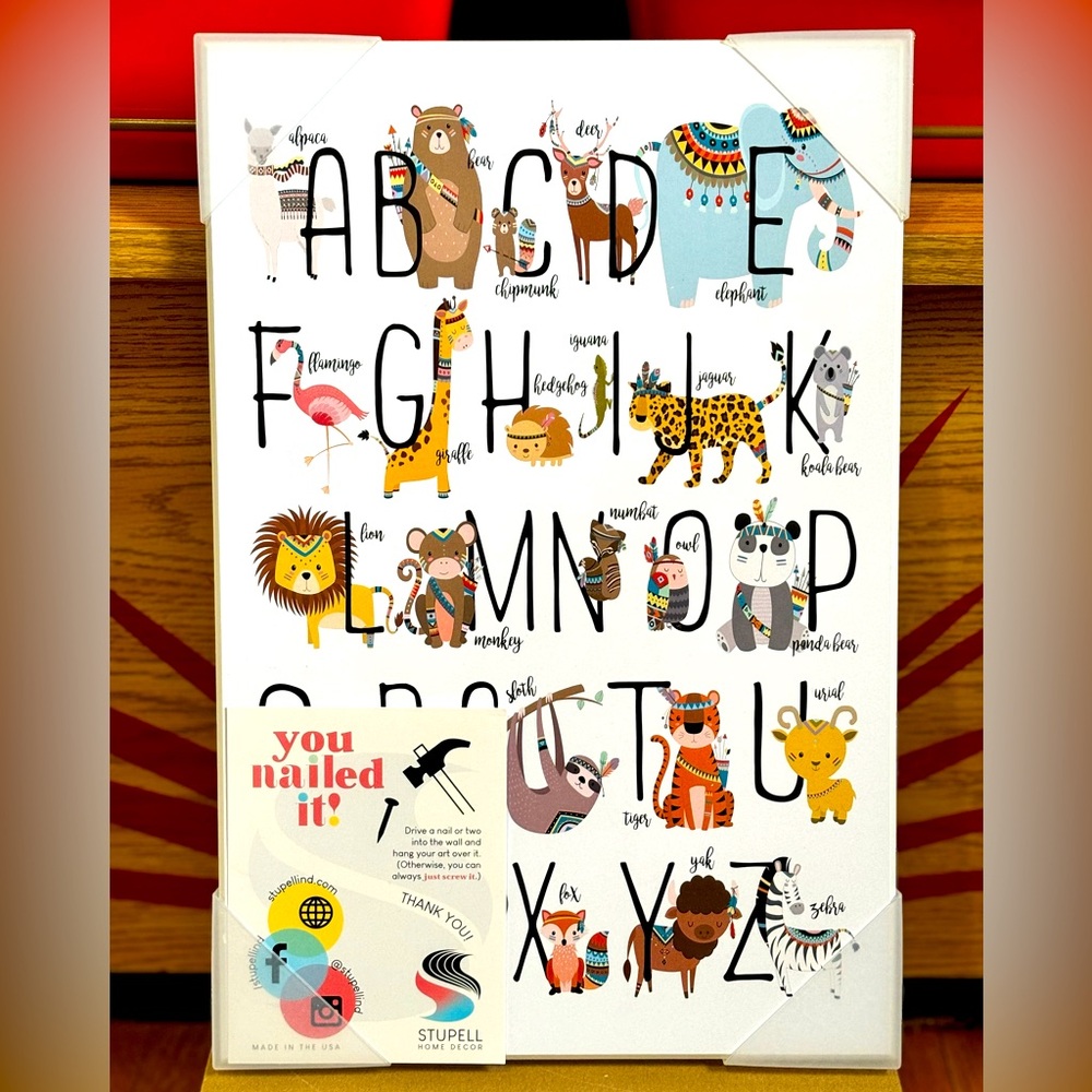 ABC’s Animals from Around the World Wooden Wall Plaque